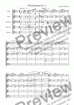 page one of Wind Quintet No. 1
