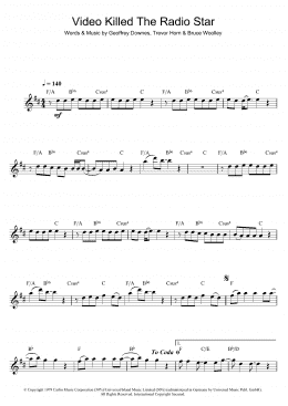page one of Video Killed The Radio Star (Alto Sax Solo)