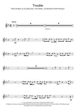 page one of Trouble (Flute Solo)