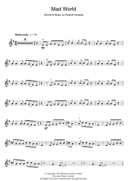 page one of Mad World (Violin Solo)