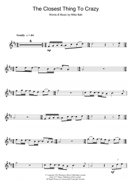 page one of The Closest Thing To Crazy (Clarinet Solo)