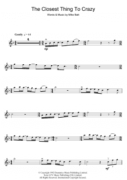 page one of The Closest Thing To Crazy (Violin Solo)