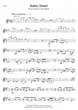 page one of Baker Street (Clarinet Solo)