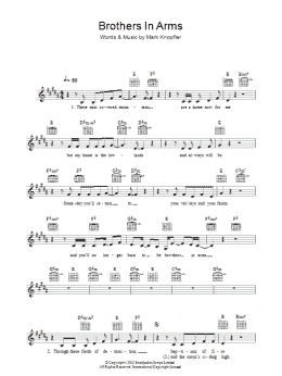 page one of Brothers In Arms (Lead Sheet / Fake Book)
