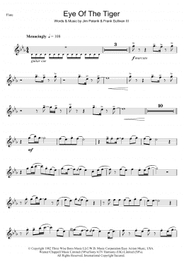 page one of Eye Of The Tiger (Flute Solo)