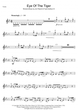 page one of Eye Of The Tiger (Violin Solo)