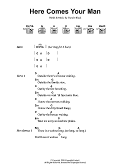 page one of Here Comes Your Man (Guitar Chords/Lyrics)