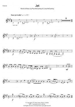 page one of Jet (Clarinet Solo)