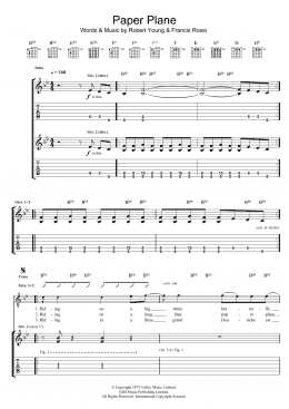 page one of Paper Plane (Guitar Tab)