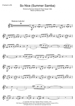 page one of So Nice (Summer Samba) (Clarinet Solo)