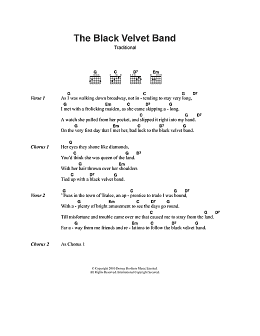 page one of The Black Velvet Band (Guitar Chords/Lyrics)