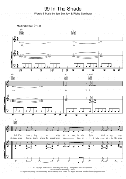 page one of 99 In The Shade (Piano, Vocal & Guitar Chords)