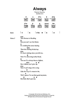 page one of Always (Guitar Chords/Lyrics)