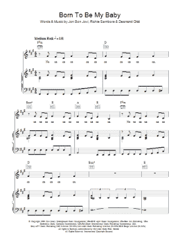 page one of Born To Be My Baby (Piano, Vocal & Guitar Chords)
