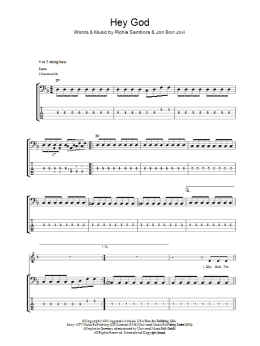 page one of Hey God (Bass Guitar Tab)