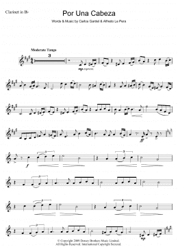 page one of Por Una Cabeza (Clarinet Solo)