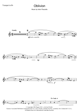 page one of Oblivion (Trumpet Solo)