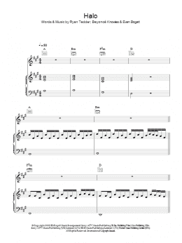 page one of Halo (Piano, Vocal & Guitar Chords)