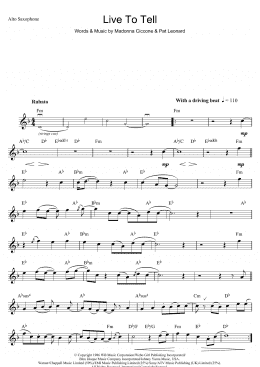 page one of Live To Tell (Alto Sax Solo)