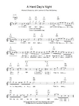 page one of A Hard Day's Night (Lead Sheet / Fake Book)