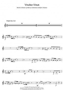 page one of Voulez Vous (Clarinet Solo)