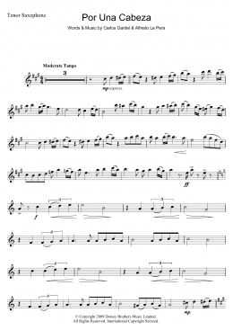 page one of Por Una Cabeza (Tenor Sax Solo)