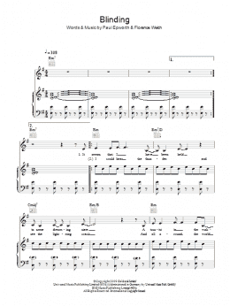 page one of Blinding (Piano, Vocal & Guitar Chords)