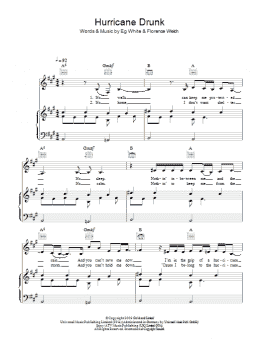 page one of Hurricane Drunk (Piano, Vocal & Guitar Chords)