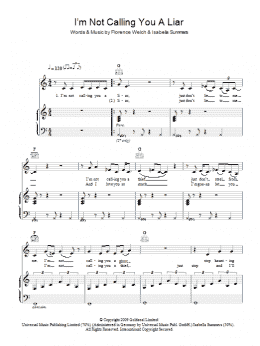 page one of I'm Not Calling You A Liar (Piano, Vocal & Guitar Chords)