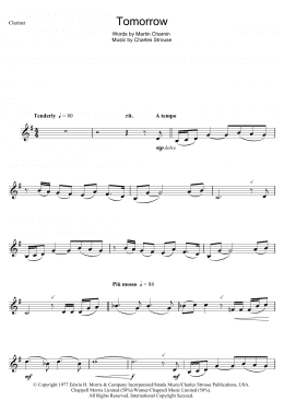 page one of Tomorrow (from Annie) (Clarinet Solo)