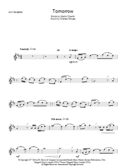page one of Tomorrow (Lead Sheet / Fake Book)