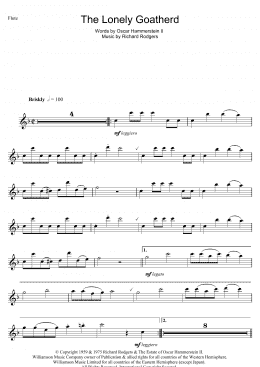 page one of The Lonely Goatherd (Flute Solo)
