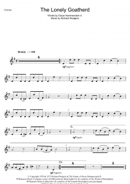 page one of The Lonely Goatherd (Clarinet Solo)