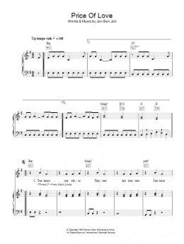 page one of Price Of Love (Piano, Vocal & Guitar Chords)