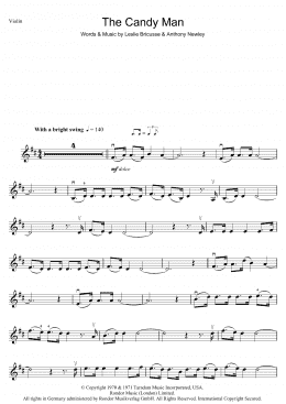page one of The Candy Man (from Willy Wonka And The Chocolate Factory) (Violin Solo)