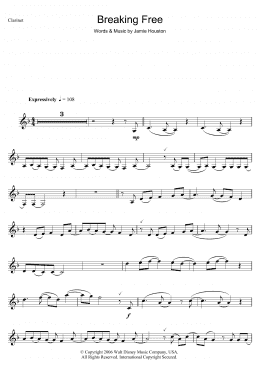 page one of Breaking Free (from High School Musical) (Clarinet Solo)