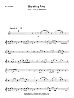 page one of Breaking Free (from High School Musical) (Lead Sheet / Fake Book)