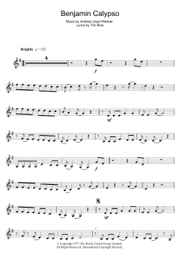 page one of Benjamin Calypso (from Joseph And The Amazing Technicolor Dreamcoat) (Clarinet Solo)