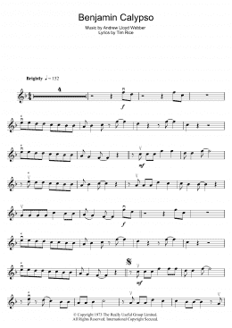 page one of Benjamin Calypso (from Joseph And The Amazing Technicolor Dreamcoat) (Violin Solo)