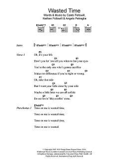 page one of Wasted Time (Guitar Chords/Lyrics)