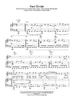 page one of New Divide (Piano, Vocal & Guitar Chords)