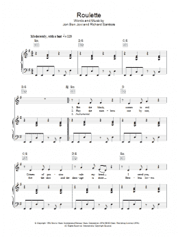 page one of Roulette (Piano, Vocal & Guitar Chords)