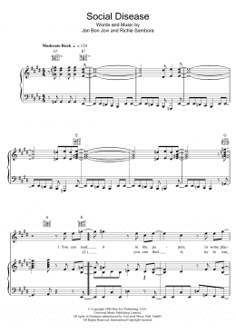 page one of Social Disease (Piano, Vocal & Guitar Chords)
