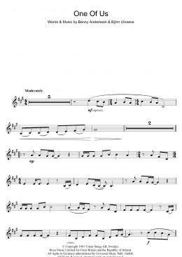 page one of One Of Us (Clarinet Solo)