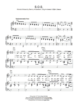 page one of S.O.S. (Piano, Vocal & Guitar Chords)
