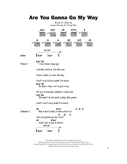 page one of Are You Gonna Go My Way (Guitar Chords/Lyrics)