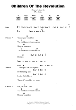 page one of Children Of The Revolution (Guitar Chords/Lyrics)