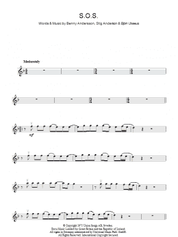 page one of S.O.S. (Lead Sheet / Fake Book)