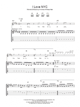 page one of I Love NYC (Guitar Tab)