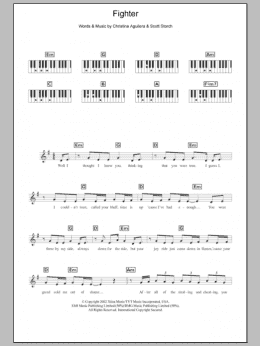 page one of Fighter (Piano Chords/Lyrics)